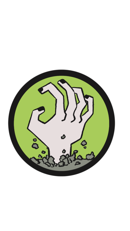 Made a new zombie hand sticker! Available on redbubble here