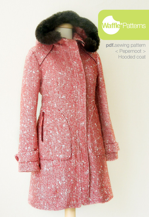 pdf sewing pattern hooded coat pepernoot