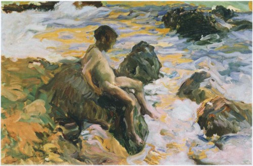 joaquin-sorolla:  Boy in Sea Foam, 1900,