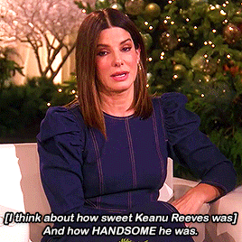 keanuincollars:Sandra Bullock talking about her crush on Keanu Reeves during filming