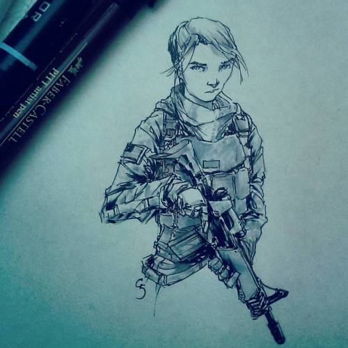 #inktober day19 future soldier doodle#pewpewpew #StrongFemaleCharacter? #TriggerDisciplinesOfInstagr