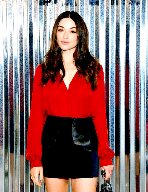 crystalreedgif:Crystal Reed attends the Longchamp Spring 2019 runway show during New York Fashion We