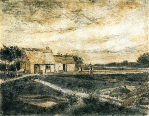 vincentvangogh-art:Barn with Moss-Covered Roof, 1881Vincent van Gogh