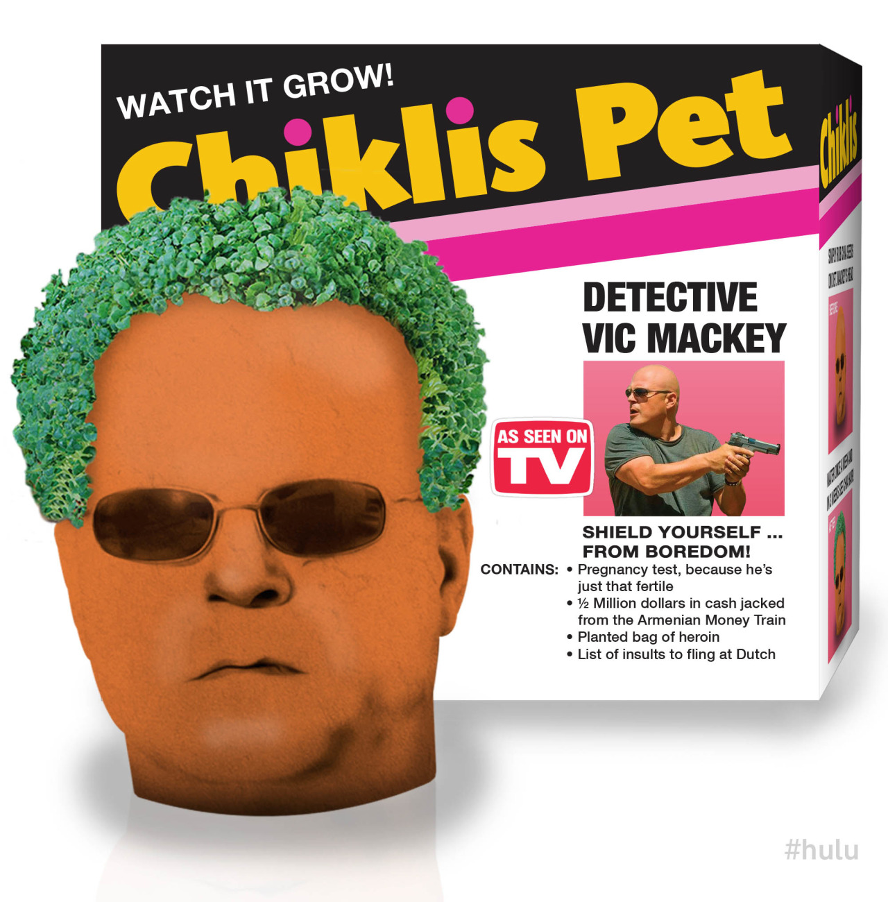 Ch-ch-ch-Chiklis… Happy Birthday, Michael Chiklis!
We got you this Det. Mackey Chia Pet to celebrate. Just soak it, spread the seeds, and watch the Dutch insults bloom!