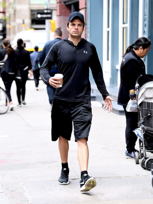 sebastiansource: Sebastian Stan out getting coffee in New York City (May 11th, 2017)