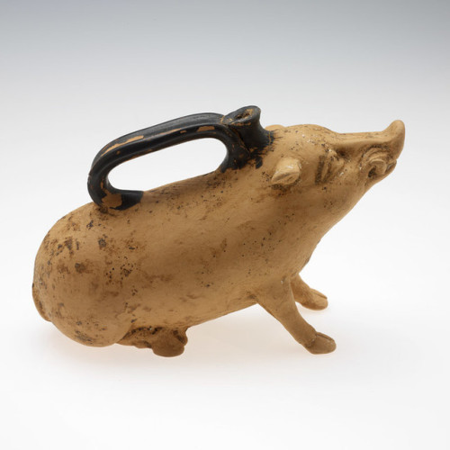 theancientwayoflife:~ Oil Container (Askos) in the Form of a Boar.Culture: Italo-Greek, ApuliaDate: 