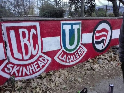 Murals painted by antifascist football hooligan crew LBC, in La Calera, Chile