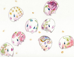 fancy-vivillon:  Some floral Munna.  The colors scanned a little too bright :c 