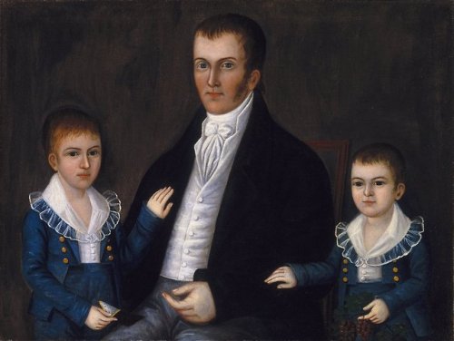 This tender family portrait of a father and his two sons was painted by Joshua Johnson, an artist bo