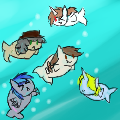 ask-costume:  Second batch of ponyfishies Featuring  Bluebloodsdad Creamy Mr. Fluffers Dragonpony and Smitty  {Smitty} HELP! I can’t swim! I’m to fat~! XD this is awesome costume! So freaking cute! oh my god this is so coolThese are so origina