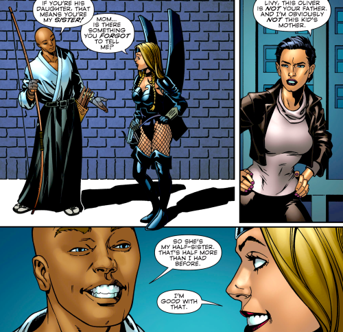 dailydccomics:Connor and Olivia instantly bonding as siblings is so sweet Convergence: Green Arrow #