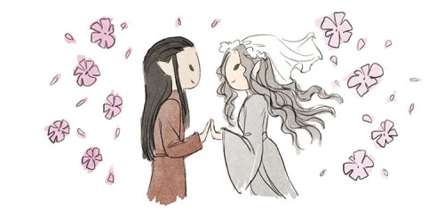 givenclarity:elrond and celebrian’s cute wedding (ﾉ◕ヮ◕)ﾉ*:･ﾟ✧feat. one normal family and the vague c