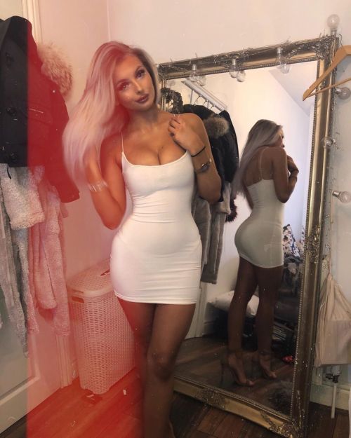 Tight white dress