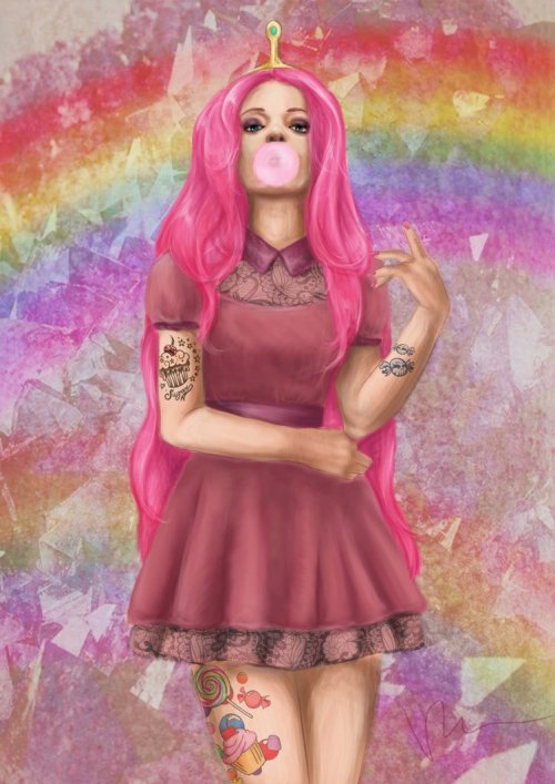 fyeahadventuretime: spyrale: Princess Bubblegum by Vanessa Oitana This is gorgeous.