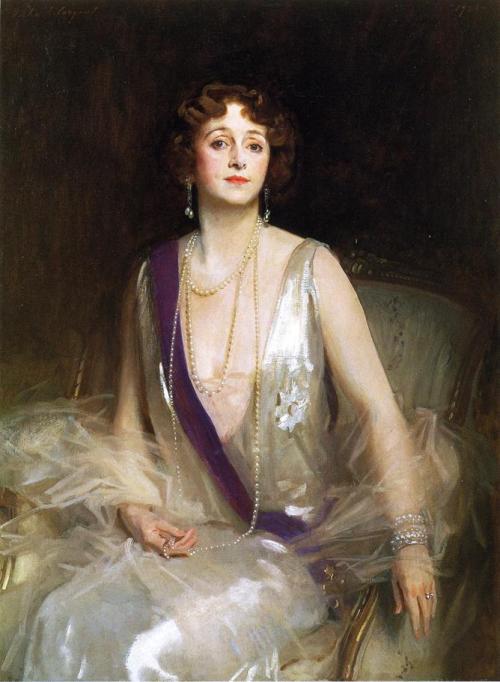 the-garden-of-delights:  “Portrait of Grace Elvina, Marchioness Curzon of Kedleston” (1925) by John Singer Sargent (1856-1925).  He was so good at painting those silky white dresses.