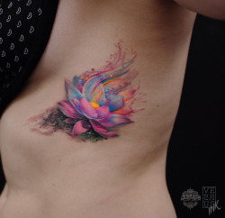 tattooideas123:  Watercolor Lotus Flowerhttp://tattooideas247.com/lotus-side/