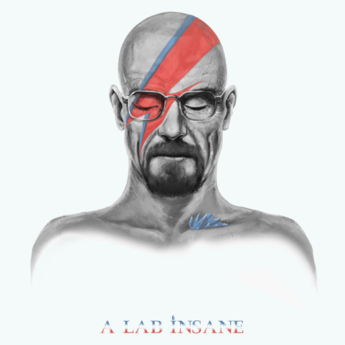 A LAB INSANE My last painting for the year, Breaking Bad x David Bowie’s Aladdin Sane album co