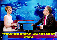 tayloralisonswft:  Earlier in the show, Jon Stewart did a skit where he talked to