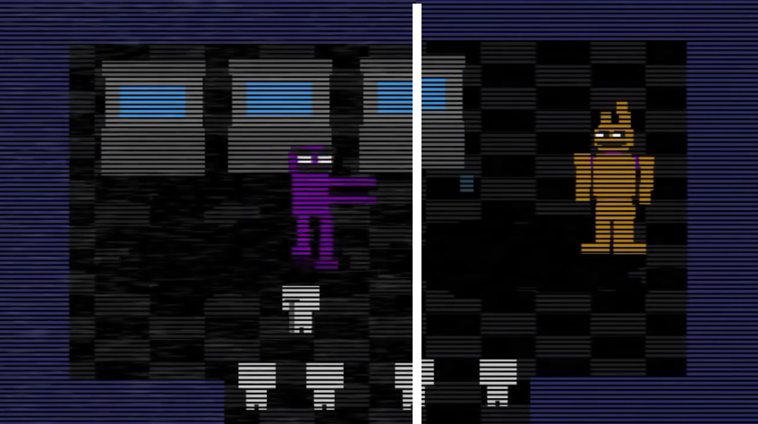 A sighting of the Purple Guy in a mini game from Five Nights at Freddy's 4.  #FNAF4