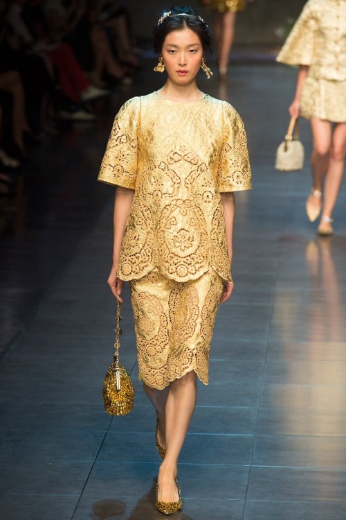 Sung Hee at Dolce & GabbanaSpring/Summer 2014Look Number 30