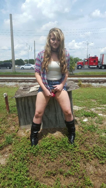 hornymark123: whitneywisconsin: In public with my dildo God I love this girl so much xx