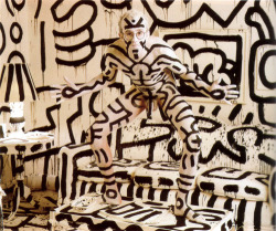curiousmiscellanies-blog:Keith Haring self-painted