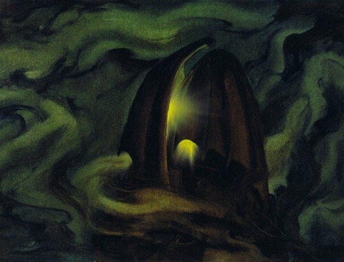 magictransistor:Kay Nielsen. Night on Bald Mountain (Conceptual art for Fantasia), 1940.