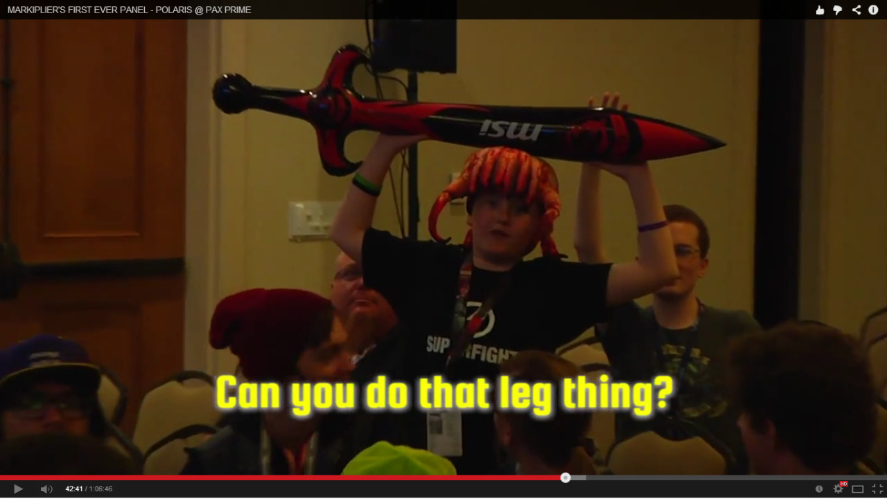rebe83:Markiplier, 2014 and 2015 Pax&ldquo;Oh! I get to do the foot thing!~&rdquo;