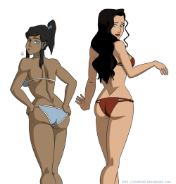 Swimsuit Jam: Korra and Asami by CDB2