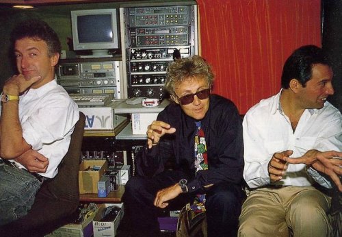 onegoldenglance: Queen at Mountain Studios in Montreux, Switzerland during recording sessions for &l