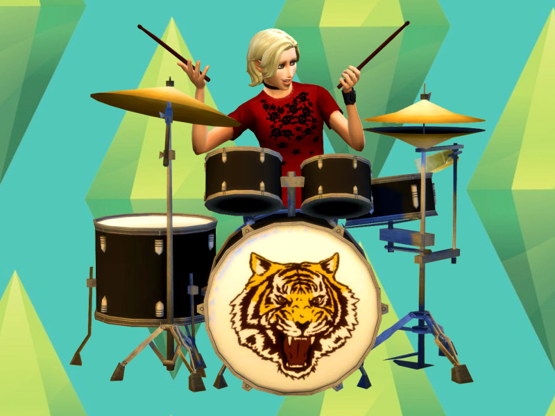 Sims 4 Custom Content By @ChronicallyKiki | Title: Drum Chair - Tiger ...