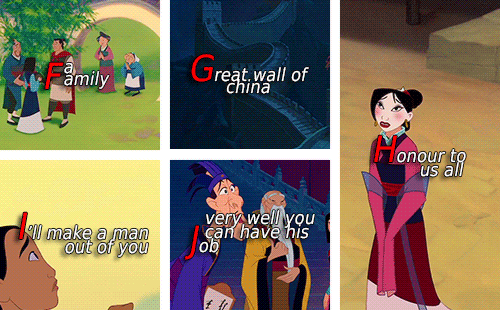 mulandaily:Requested by anon | Mulan Alphabet (insp)