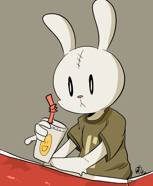 jaqs-art: Hatchet having a sip