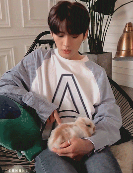 1eeknows:cutie with a bunny