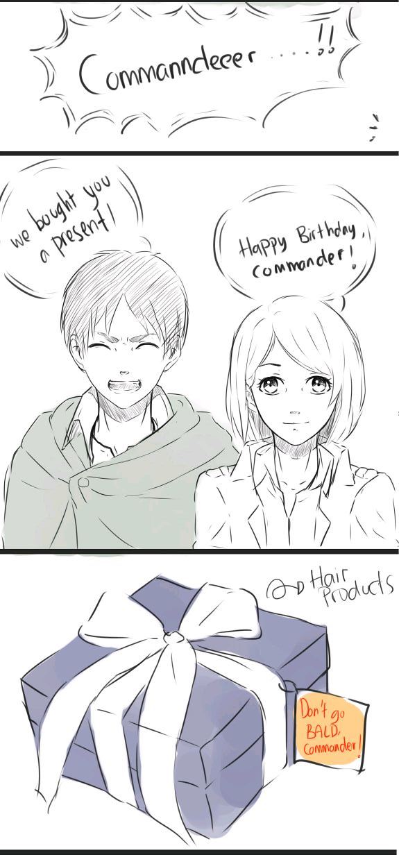 rivaillevi-heichou:  ame801:  i’m sorry i’m late sorry for the lack of eruri