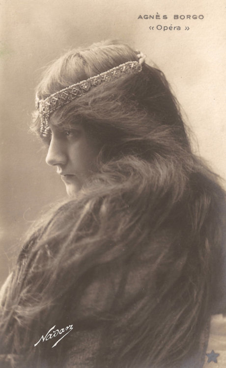 Miss Agnès Borgo, Belle Époque French-Corsican Dramatic Soprano Opera Singer with Headdress Original