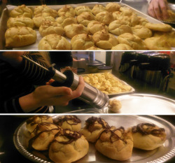 In honor of tonight&rsquo;s new episode the Steven Crewniverse is sharing&hellip;A Kindergarten of creampuffs&hellip;.&hellip;injected with fresh chocolate frosting!They didn&rsquo;t ask to be made but we&rsquo;ll eat them anyway!(food prep: Christy Cohen