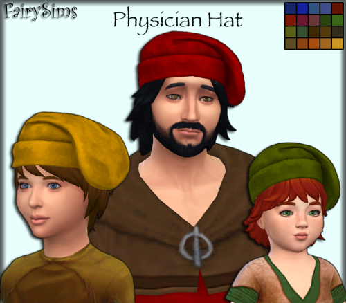 TSM to TS4 Physician Hat RecolorsToddler - ElderFeminine & MasculineAvailable in 20 SwatchesDisa