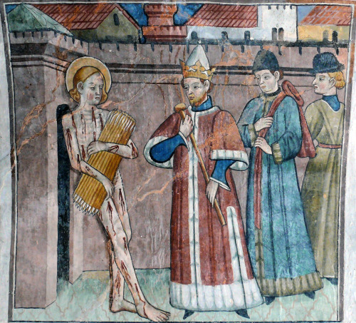 Frescoes from Chapelle Saint Sebastian illustrating scenes from the life of St. Sebastian by Giovann