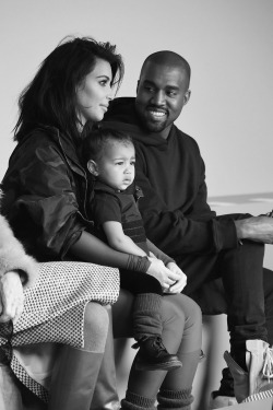 senyahearts:Kanye, Kim & North - Kanye