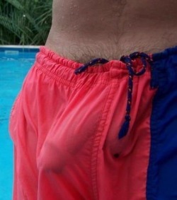 gui11otine:  mostly-circumcised: varj21: Circumcised men often cut the lining from their swimming shorts so that everyone can see their naked glans. When you see the glans through his shorts.  Mostly Cut Muscular and HairyAdd me on Kik of you want to