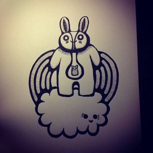 And this one! #illustration #indiaink #cute #creature #characterdesign #kawaii