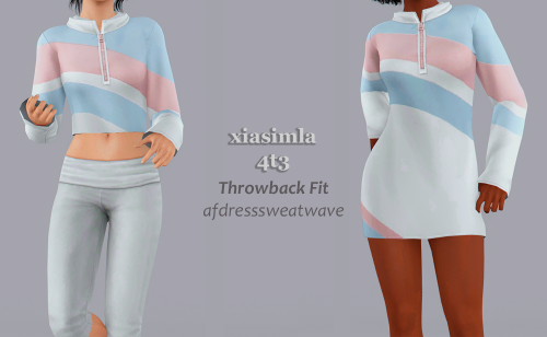 4t3 Throwback Fit AFDressSweatWave as Outfit and TopFor YA/Adult female simsEnabled for Everyday and