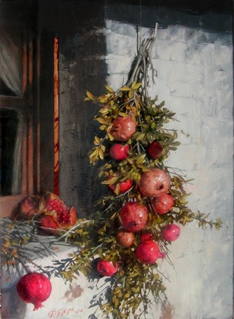 fridacashflow:  late summer // fall mood board  warm colors and pomegranates; kiss