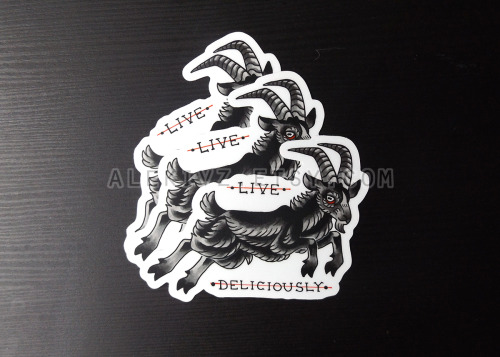 made some american traditional-style stickers as an homage to some horror movies– the thing, l