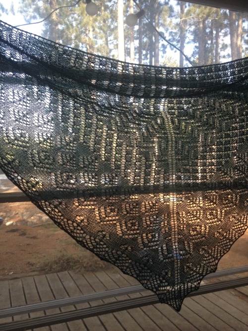 Elizabeth shawl, Madtosh Prairie in Cousteau. DONE. SHIPPED. May it help bring my friend a bit of co