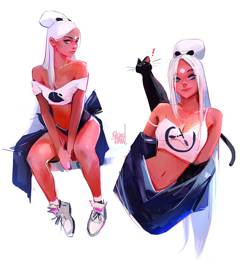 rossdraws: Some casual Streetwear sketches of my OC Nima!! I’ve been working hard