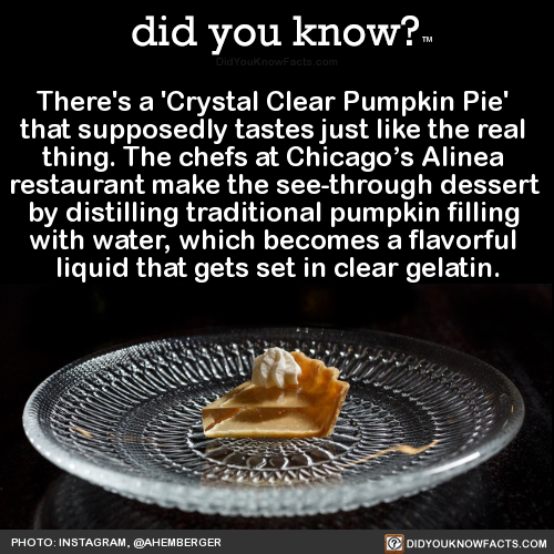 did-you-kno - There’s a ‘Crystal Clear Pumpkin Pie’ that...