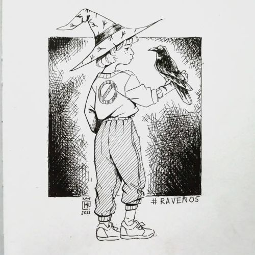 #INKTOBER #inktober2021 #raven #kruk #witch #sketchbook #szkicownik #dres #witchhat #czarownica #wie