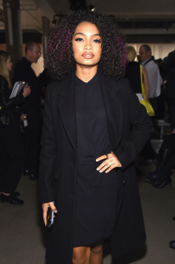 iamhannalashay:  celebritiesofcolor:   Yara Shahidi attends the DKNY Women’s Fall 2016 fashion show during New York Fashion Week: The Shows at Skylight Modern on February 17, 2016 in New York City. (  I need her to stop slaying me so damn hard. 